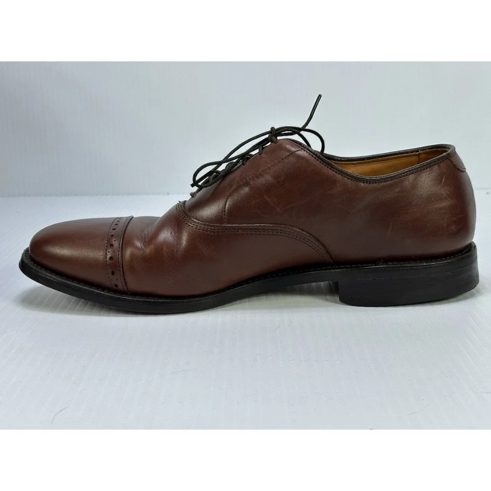 Allen Edmonds Byron Mens Cap Toe Brogue Dress Shoes Brown Chili 2034 8.5 D‎